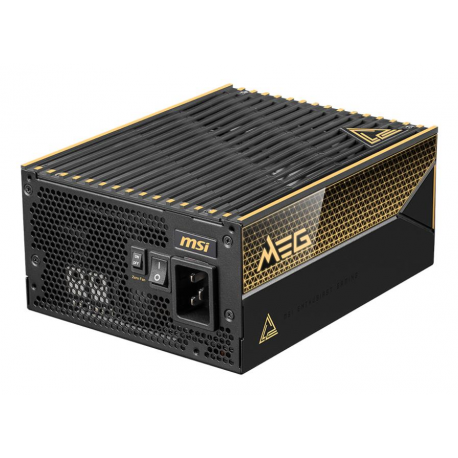 MSI MEG Ai1600T PCIE5 - Power supply (internal) - ATX12V 3.1/ EPS12V - 80 PLUS Platinum - Cybenetics Titanium - AC 100-240 V - 1600 Watt - interleaved PFC - 0