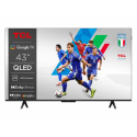 TCL 43T69C - 43" Diagonal Class (42.5" viewable) LED-backlit LCD TV - QLED - Smart TV - Google TV - 4K UHD (2160p) 3840 x 2160 - HDR - brushed metal