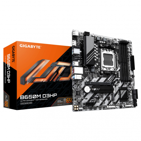 Gigabyte B650M D3HP - 1.0 - motherboard - micro ATX - Socket AM5 - AMD B650 Chipset - USB 3.2 Gen 1, USB-C 3.2 Gen 1 - 2.5 Gigabit LAN - onboard graphics (CPU required) - HD Audio (8-channel) - 0