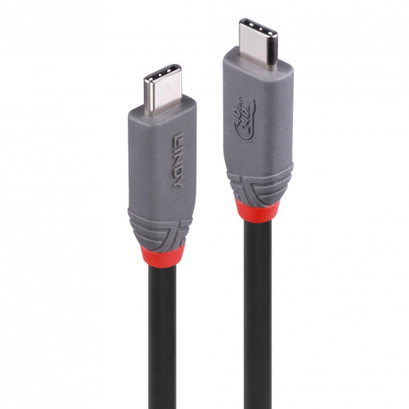 Lindy Anthra Line - USB cable - 24 pin USB-C (M) to 24 pin USB-C (M) - USB4 Gen3x2 - 48 V - 5 A - 1.5 m - 4K60Hz (3840 x 2160) support, 8K60Hz (7680 x 4320) support - black - 0