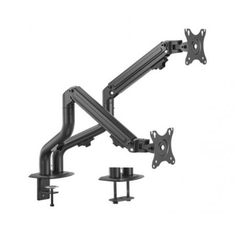 Gembird MA-DA2-02 - Mounting kit (desk mounting arm) - adjustable - for 2 flat panels - tilting, up to 8 kg - plastic, aluminium, steel - fine texture black - screen size: 17"-32" - 0