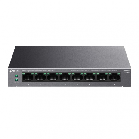 TP-Link LiteWave LS108GP V1 - Switch - 8 x 10 / 100 / 1000 (PoE+) - desktop, wall-mountable - PoE+ (62 W) - 0