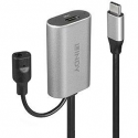 Lindy Active Extension Cable - USB extension cable - USB-C (M) to DC jack, USB-C (F) - Thunderbolt 3  /  USB 3.0  /  USB 3.1 Gen 1 - 5 m - active - black