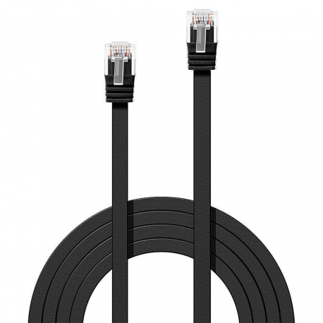 Lindy - Patch cable - RJ-45 (M) to RJ-45 (M) - 5 m - UTP - CAT 6 - molded, flat - black - 0