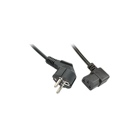 Lindy - Power cable - CEE 7/7 (P) to IEC 60320 C13 - 2 m - angled - black - 0