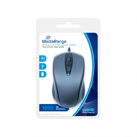 MediaRange - Mouse - optical - 3 buttons - wired - USB - 0