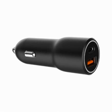 Gembird - Car power adapter - 38 Watt - 3 A - PD, QC 3.0 - 2 output connectors (USB, 24 pin USB-C) - black - 0