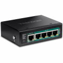 TRENDnet TI-B541 - Switch - industrial, with PoE pass-through - 1 x 10 / 100 / 1000 (PoE++ input) + 4 x 10 / 100 / 1000 (PoE+) - DIN rail mountable, wall-mountable - PoE+ (65 W) - TAA Compliant