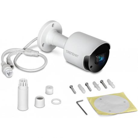TRENDnet TV-IP1514PI - Network surveillance camera - bullet - outdoor, indoor - weatherproof - colour (Day&Night) - 5 MP - 2592 x 1920 - fixed focal - audio - LAN 10 / 100 - MJPEG, H.264, H.265 - DC 12 V  /  PoE - TAA Compliant - 9