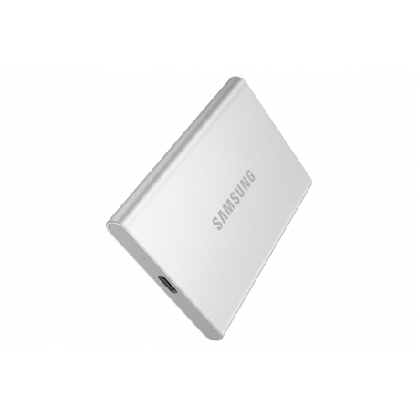 Samsung T7 Resurrected MU-PD2T0G - SSD - encrypted - 2 TB - external (portable) - USB 3.2 Gen 2 (USB-C connector) - 256-bit AES - silver - 5