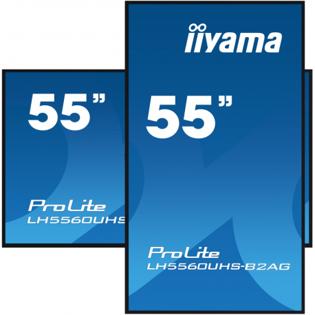 iiyama ProLite LH5560UHS-B2AG - 55" Diagonal Class (54.6" viewable) LED-backlit LCD display - digital signage - with built-in SoC media player - 4K UHD (2160p) 3840 x 2160 - black bezel with matte finish - 13