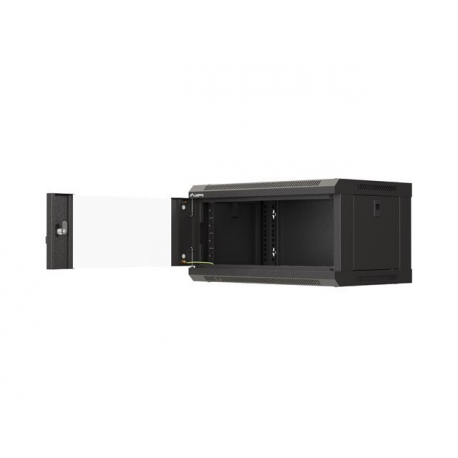 LANBERG rack cabinet 19inch 4u/540x350 wall-mount flat pack with glass door black - 4