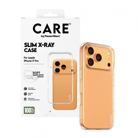 CARE by PanzerGlass X-Ray - Back cover for mobile phone - soft basic - thermoplastic polyurethane (TPU) - transparent - for Apple iPhone 17 Pro - 4