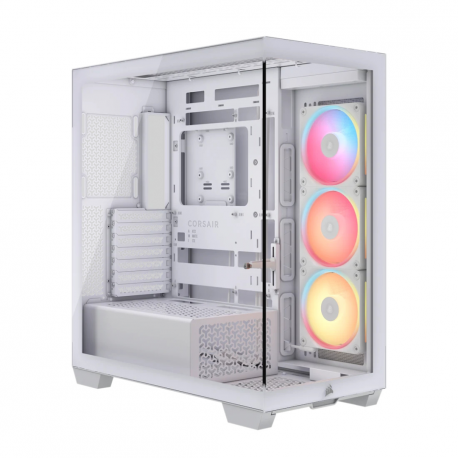 CORSAIR iCUE LINK 3500X LX-R RGB - Mid tower - extended ATX - windowed side panel (tempered glass) - no power supply (ATX) - white - USB / Audio - 0
