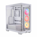 CORSAIR iCUE LINK 3500X LX-R RGB - Mid tower - extended ATX - windowed side panel (tempered glass) - no power supply (ATX) - white - USB / Audio