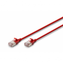 DIGITUS - Patch cable - RJ-45 (M) to RJ-45 (M) - 30 cm - 3.8 mm - F / FTP - CAT 6a - IEEE 802.3 - halogen-free, slim - red