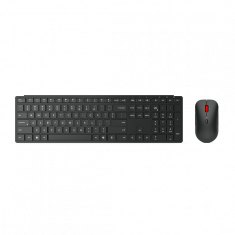 Lenovo Pro Combo 6000 - Keyboard and mouse set - wireless - 2.4 GHz, Bluetooth 5.3 - US with Euro symbol - eclipse black - brown box - 0