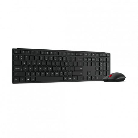 Lenovo Pro Combo 6000 - Keyboard and mouse set - wireless - 2.4 GHz, Bluetooth 5.3 - US with Euro symbol - eclipse black - brown box - 4