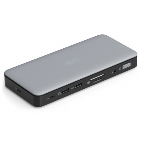DIGITUS - Docking station - USB-C - 2 x HDMI, DP - 1GbE - 150 Watt - 0
