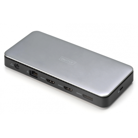DIGITUS - Docking station - USB-C - 2 x HDMI, DP - 1GbE - 150 Watt - 1