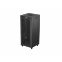 Lanberg FF01 series - Rack cabinet - 800 x 800, flat pack, with mesh door, LCD - with LCD screen, thermostat, 4 cooling fans - free-standing, floor-standing - black, RAL 9004 - 37U - 19"