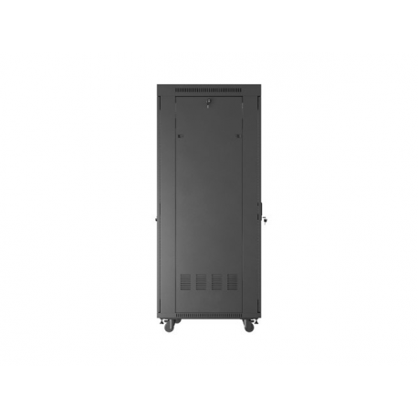 Lanberg FF01 series - Rack cabinet - 800 x 800, flat pack, with mesh door, LCD - with LCD screen, thermostat, 4 cooling fans - free-standing, floor-standing - black, RAL 9004 - 37U - 19" - 2