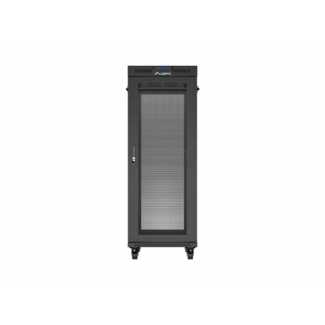 Lanberg FF01 series - Rack - 600 x 1000, flat pack, with mesh door, LCD - with thermostat, LCD screen, 6 cooling fans - free-standing - black, RAL 9004 - 32U - 19" - 3