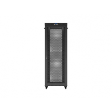 Lanberg FF01 series - Rack cabinet - 800 x 800, flat pack, with mesh door, LCD - with LCD screen, thermostat, 4 cooling fans - free-standing, floor-standing - black, RAL 9004 - 47U - 19" - 3
