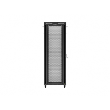 Lanberg FF01 series - Rack cabinet - 800 x 800, flat pack, with mesh door, LCD - with LCD screen, thermostat, 4 cooling fans - free-standing, floor-standing - black, RAL 9004 - 47U - 19" - 5