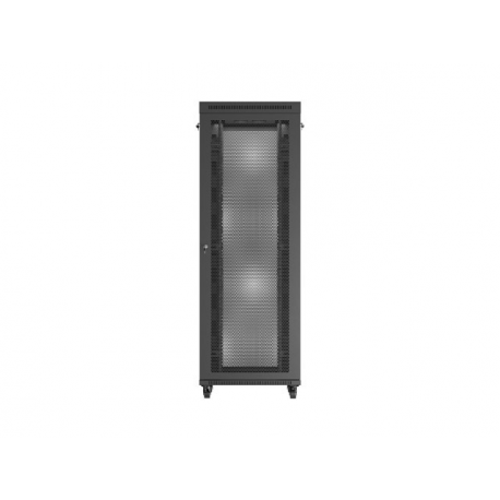 Lanberg FF01 series - Rack cabinet - 800 x 800, flat pack, with mesh door, LCD - with LCD screen, thermostat, 4 cooling fans - free-standing, floor-standing - black, RAL 9004 - 47U - 19" - 6