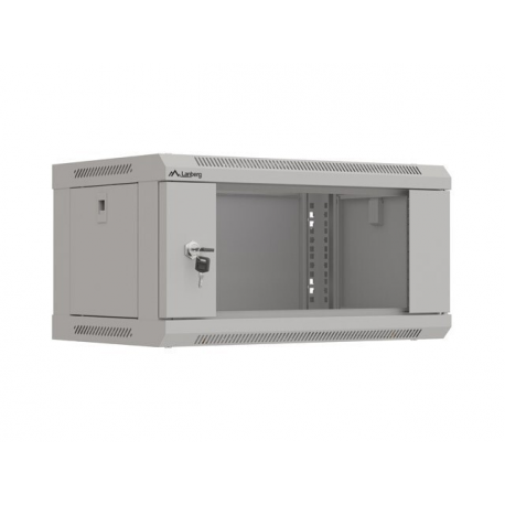 Lanberg WF03 Series - Rack cabinet - 540 x 350, flat pack, with glass door - wall mountable - grey, RAL 7035 - 4U - 19" - 0