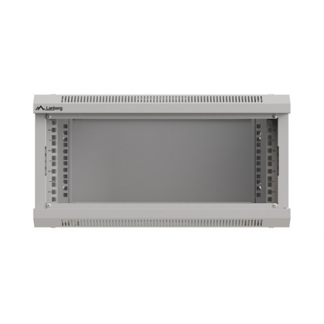 Lanberg WF03 Series - Rack cabinet - 540 x 350, flat pack, with glass door - wall mountable - grey, RAL 7035 - 4U - 19" - 9