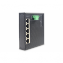 DIGITUS Industrial Gigabit Flat Switch - Extended temperature range - switch - 5 x 10 / 100 / 1000 - DIN rail mountable, wall-mountable - DC power