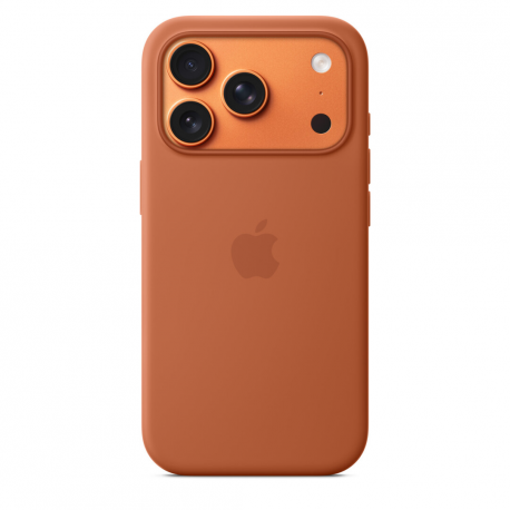 Apple - Back cover for mobile phone - MagSafe compatibility - silicone - terracotta - for iPhone 17 Pro - 0