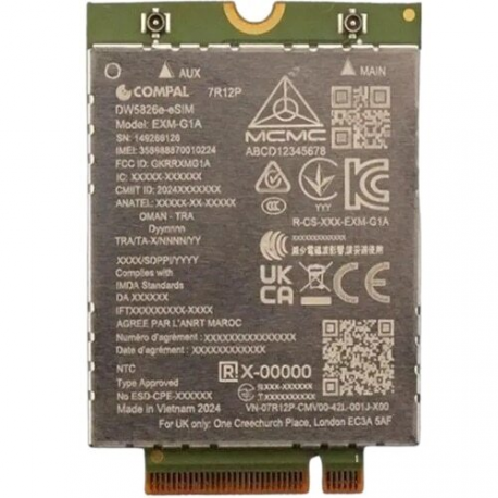 Dell Wireless DW5826E - Wireless cellular modem - 4G LTE Advanced - M.2 Card - 0