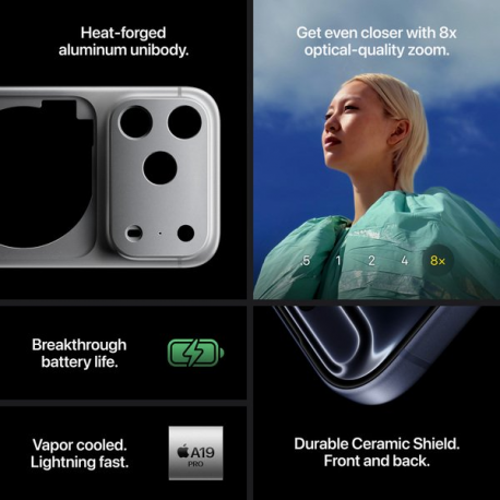 Apple iPhone 17 Pro Max - 5G smartphone - dual-SIM  /  Internal Memory 512 GB - OLED display - 6.9" - 2868 x 1320 pixels (120 Hz) - 3x rear cameras 48 MP, 48 MP, 48 MP - front camera 18 Megapixel - deep blue - 5