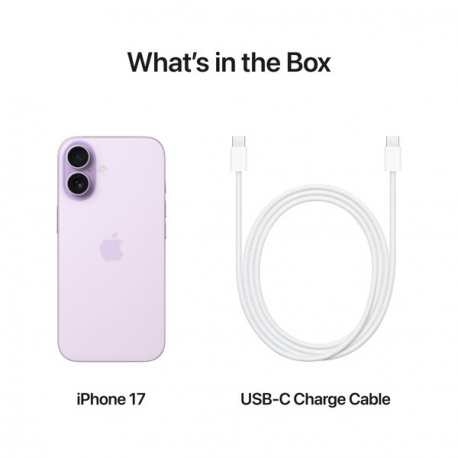 Apple iPhone 17 - 5G smartphone - dual-SIM  /  Internal Memory 512 GB - OLED display - 6.3" - 2622 x 1206 pixels (120 Hz) - 2x rear cameras 48 MP, 48 MP - front camera 18 Megapixel - lavender - 7