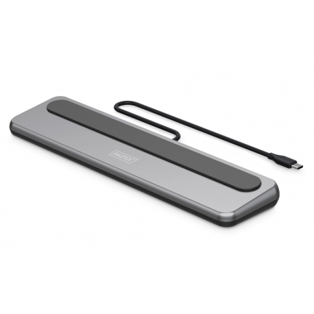 DIGITUS - Docking station - USB-C - 2 x HDMI, DP - 1GbE - 0