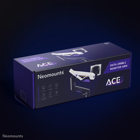 Neomounts ACE DS70-256BL1 - Mounting kit (articulating arm) - full-motion - for flat panel - gaming - steel - black - screen size: 24"-57" - desk-mountable - 19