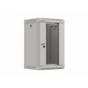 Lanberg WF11 Series - Rack cabinet - 300 x 300, with glass door, flat pack - wall mountable - grey, RAL 7035 - 9U - 10"