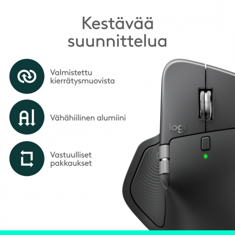 Logitech MX Master 4 for Business - Mouse - 8 buttons - wireless - Bluetooth, 2.4 GHz - Logitech Logi Bolt USB receiver - 12