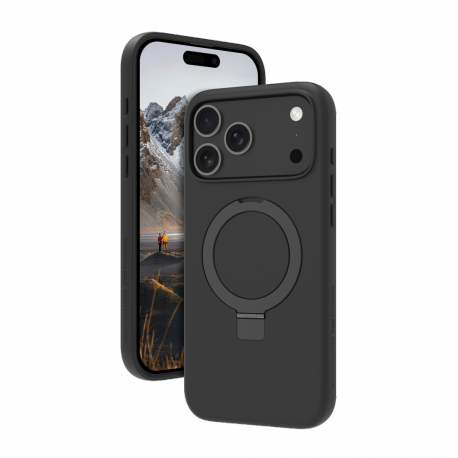 dbramante1928 Iceland Ultra - Back cover for mobile phone - rugged - kickstand - MagSafe compatibility - D3O, plastic - black - for Apple iPhone 17 Pro Max - 0