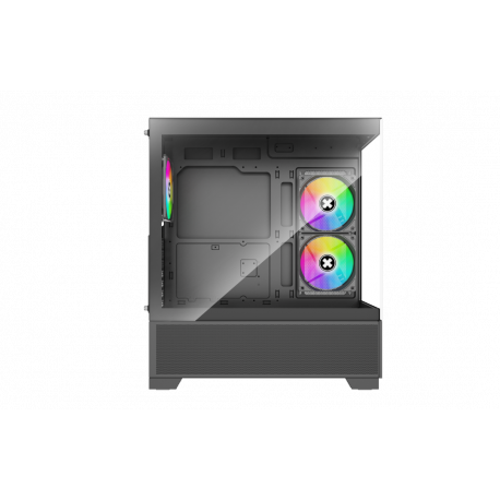 Xilence Xilent Beam - Midi-tower - ATX - windowed side panel (tempered glass) - no power supply (ATX) - black - USB/Audio - 4