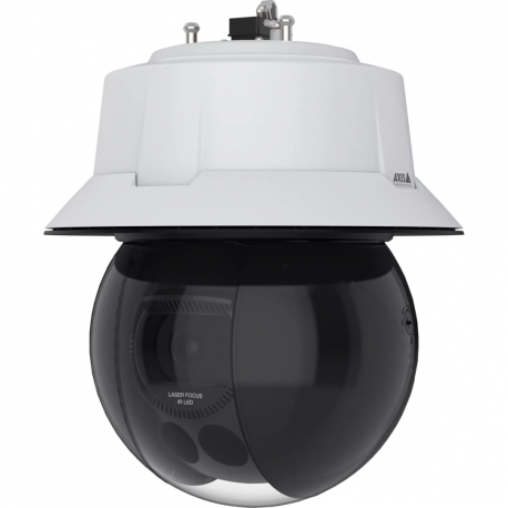 AXIS Q63 Series Q6358-LE - Network surveillance camera - PTZ - outdoor - vandal resistant  /  impact resistant  /  weather resistant - colour (Day&Night) - 3840 x 2160 - 4K UHD (3840 x 2160) - motorized - audio - GbE - AV1, H.264, H.265, MPEG-4 Part 10, AVC, MPEG-H Part 2, HEVC, MJPEG - High PoE Class 6 - 0