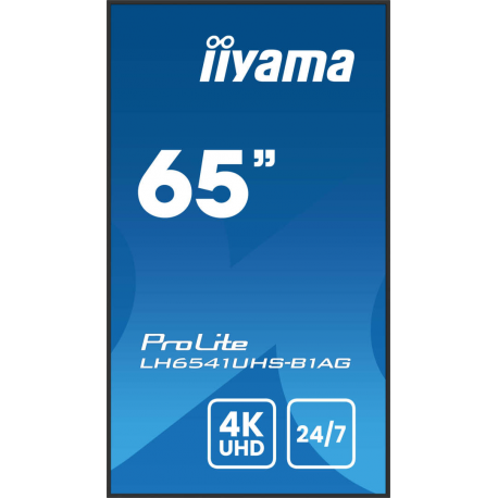 iiyama ProLite LH6541UHS-B1AG - 65" Diagonal Class (64.5" viewable) LED-backlit LCD display - digital signage - 4K UHD (2160p) 3840 x 2160 - black bezel with glossy finish - 2