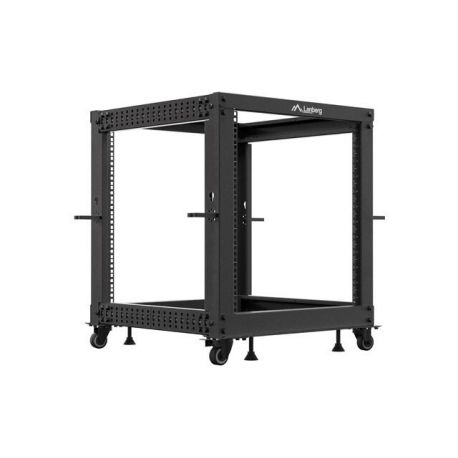 Lanberg - Rack open frame - 600 x 600 - 1100, adjustable - RAL 9004, black - 12U - 19" - 0