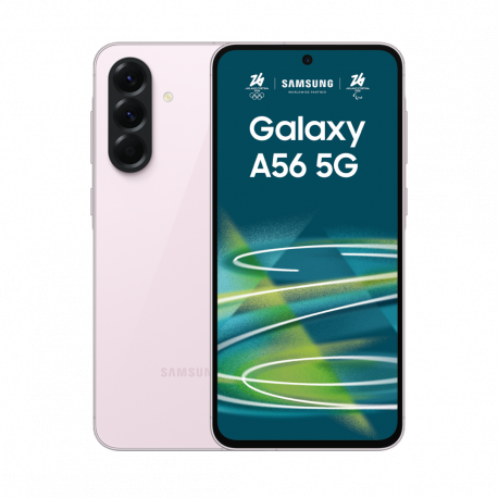 Samsung Galaxy A56 - 5G smartphone - dual-SIM - RAM 8 GB  /  Internal Memory 256 GB - OLED display - 6.7" - 2340 x 1080 pixels (120 Hz) - 3x rear cameras 50 MP, 12 MP, 5 MP - front camera 12 MP - awesome pink - 0