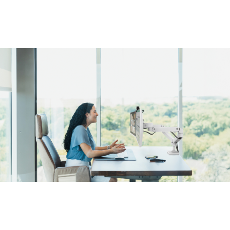 Ergotron LX Pro - Mounting kit (dual arm) - for 2 LCD displays - side-by-side - aluminium - white - screen size: up to 27" - desk-mountable - 1