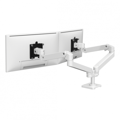 Ergotron LX Pro - Mounting kit (dual arm) - for 2 LCD displays - side-by-side - aluminium - white - screen size: up to 27" - desk-mountable - 4