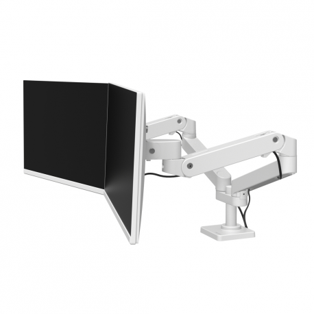 Ergotron LX Pro - Mounting kit (dual arm) - for 2 LCD displays - side-by-side - aluminium - white - screen size: up to 27" - desk-mountable - 5